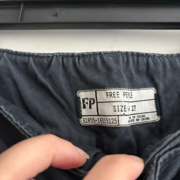 NWT Free People Low Rise Straight Leg Pants Sz 27 90s Y2K Navy Grunge Punk - Picture 3 of 11